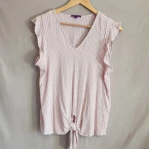 Women's West Kei Mabel Ruffle Sleeve Top, Pink, Large, Pre-Owned